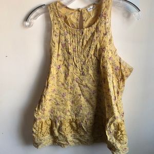 Hollister racer back floral & lace tank top